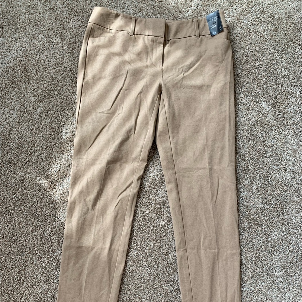 Tan New York and Company Skinny Ankle Slacks